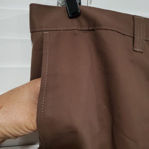Haggar Brown Mitchell Khaki Plain Front Pants Size 42X32 NWT Reg $50.00 - Picture 4 of 11